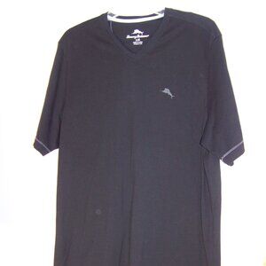Tommy Bahama V Neck Black T-Shirt Large NICE!!